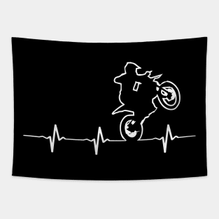 Dirt Biker Heartbeat T-shirt - Motocross Rider Heartbeat T shirt Tapestry