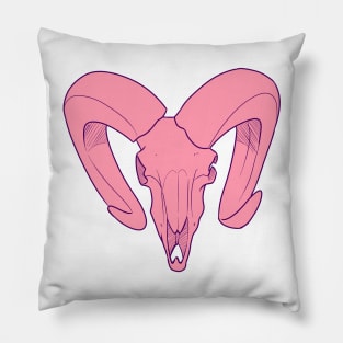 Pink Ram Skull Pillow