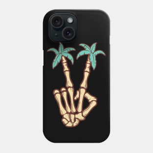 Palm Tree Skeleton Hand Peace Sign Phone Case