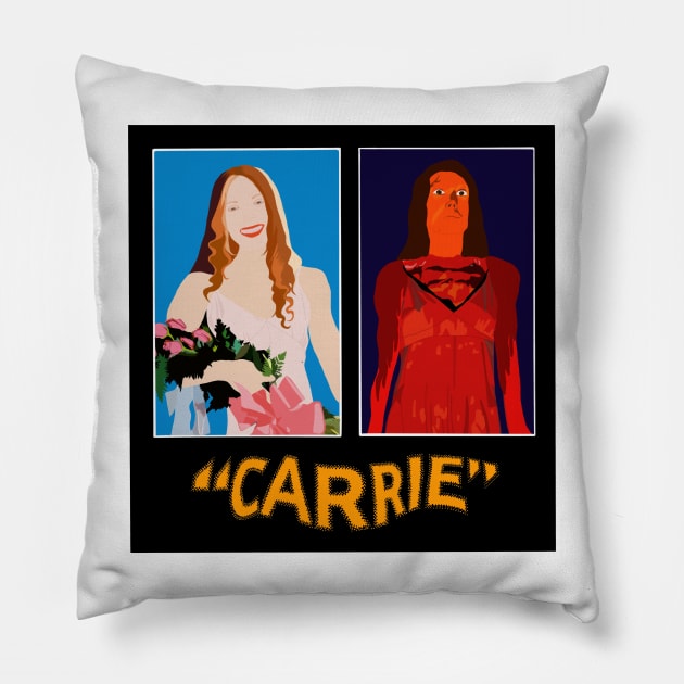 Carrie 1976 movie poster interpretation Pillow by dylego