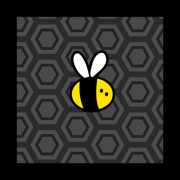 Cartoon bee with honeycomb background by benchmark