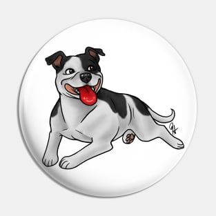 Dog - Staffordshire Bull Terrier - Black and White Pin