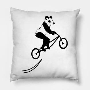 Panda On stunt Bike Pillow