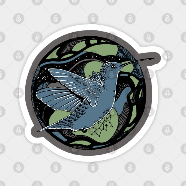 Mellow Cool Circle of The Hummingbird Magnet by kenallouis