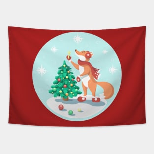 Christmas fox Tapestry