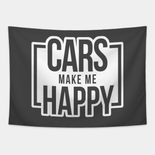 Cars Make Me Happy - White Tapestry