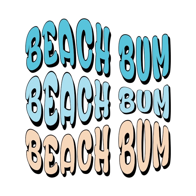 Beach Bum Wavy Bubble Letters by CaptainHobbyist