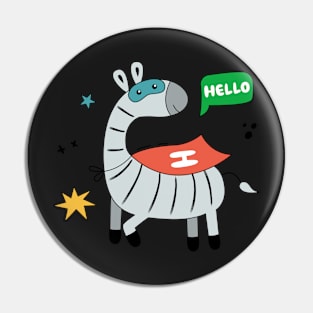 Zebra superhero Pin