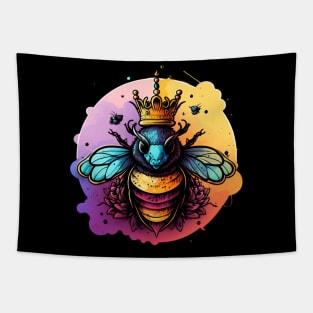 Queen Bee Colorful Royal Bee Insect Mother  Bee Majesty Tapestry