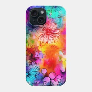 Rainbow flowers 2 Phone Case