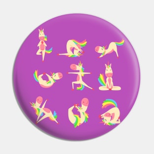 Unicorn Yoga Poses Funny Meditation Yogi Pin