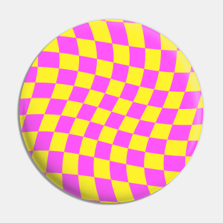 Twisted Checkered Square Pattern - Orange & Magenta Pin