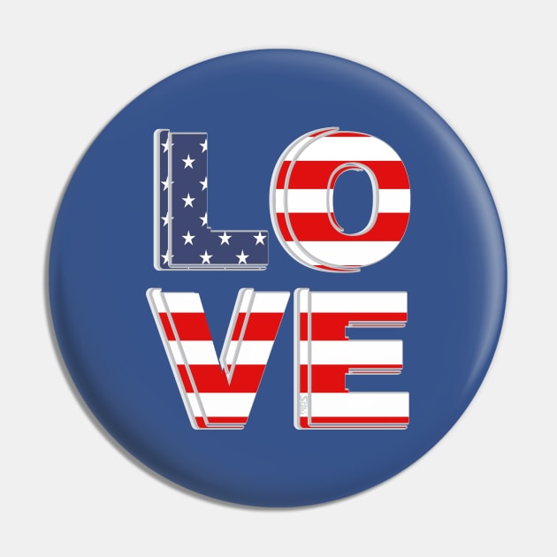 LOVE THE AMERICAN FLAG Pin by ejsulu