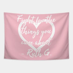 RBG Feminism Heart | Ruth Bader Ginsburg Quote Tapestry