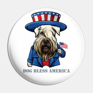 Wheaten Terrier Dog Bless America Pin