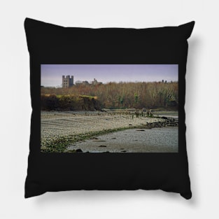 PENRHYN CASTLE OVER ABEROGWEN BEACH Pillow