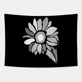White sunflower pixel print Tapestry