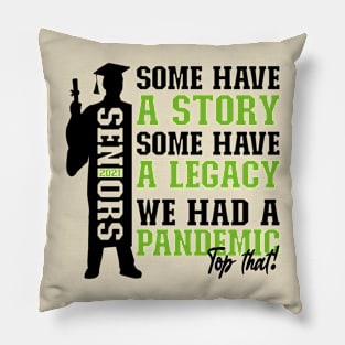 Pandemic Graduation | Black And Green Text Boys Funny Graduation Pillow