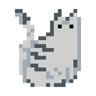 Cat Pixel Art - grey T-Shirt