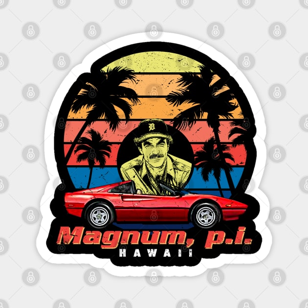 Magnum PI Retro Magnet by Alema Art