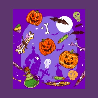 Purple Haunted Night T-Shirt