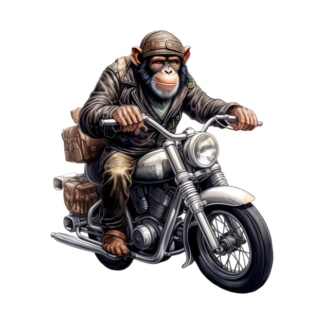 Monkey Biker Retro Motorcycle by Nenok