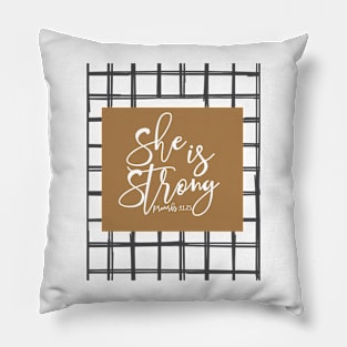 She Is Strong - Blk Pillow