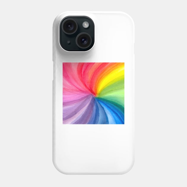 Hypnotic Rainbow (abstract watercolor) Phone Case by ayemfid