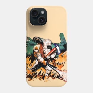 Rescuer Firefighter Extinguisher Flames Fire Pilot Airplane Star Vintage Retro Comic Phone Case