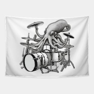 Octopus Playing Drums, Gift for Octopus Lover, Cute Octopus Gift Tapestry