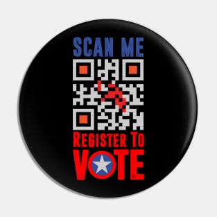 Register To Vote QR Code Tee Pin