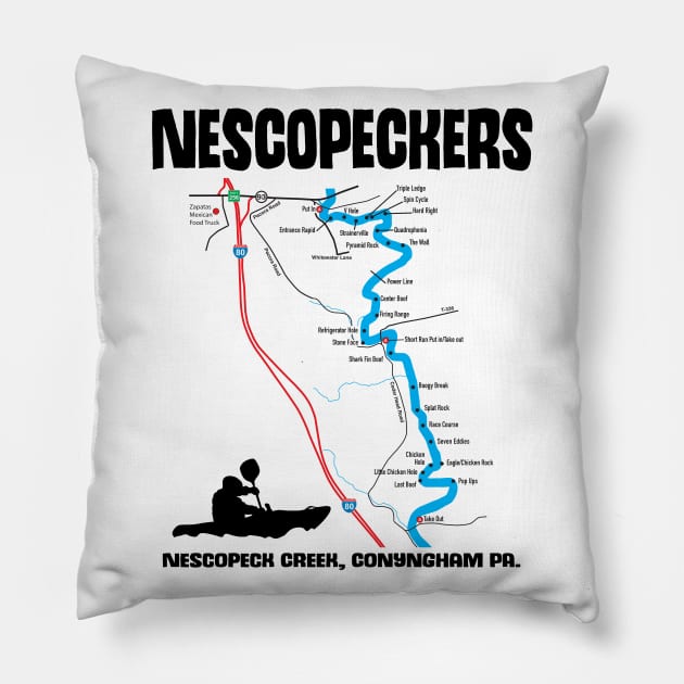 NESCOPECK CREEK Pillow by OutdoorMayhem
