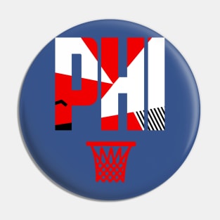 Throwback Philly Basketball Art Pin