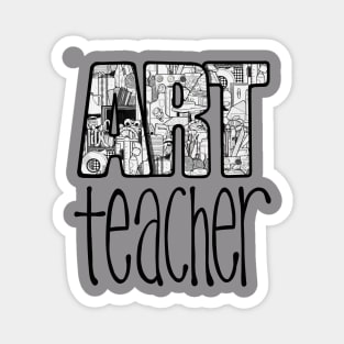 Art Teacher Doodle Supplies Cartoon Magnet