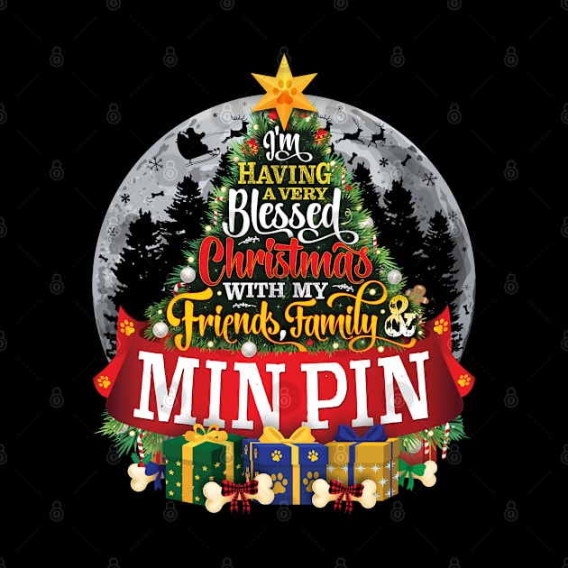 Miniature Pinscher Min Pin Dog Christmas Festive Gift Spruce Tree Dog Paws by MapYourWorld