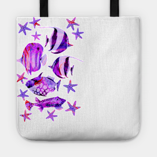 underwater paradise purple Tote