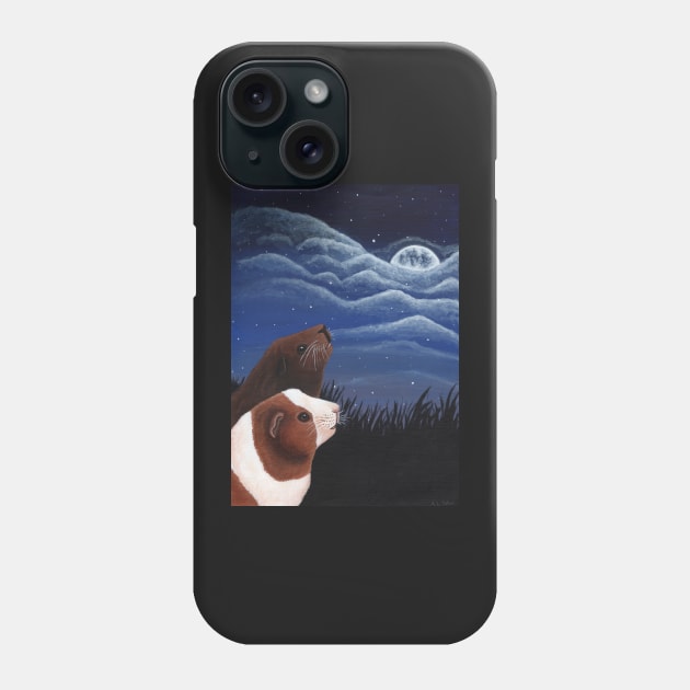 Guinea Pigs Under the Moon Phone Case by WolfySilver