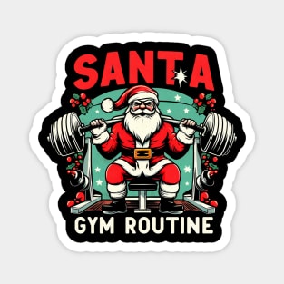 Santa Gym Routine Magnet