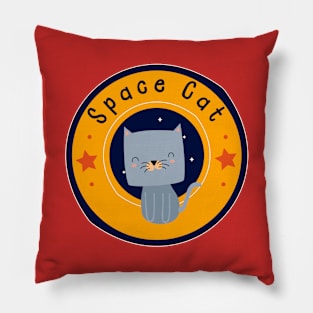 Cute Space Cat Cartoon Design Pillow