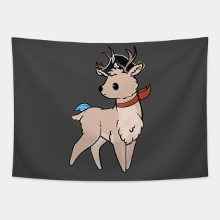 Cute Pirate Deer Black Tapestry