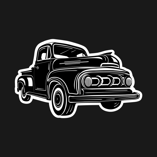 Vintage retro pick up truck by JDawnInk