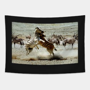 Zebra Fight Tapestry