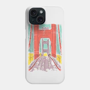 Vintage Sketch Art of Golden Gate Bridge San Francisco Phone Case