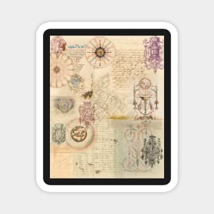 arcane messages baroque digital collage Magnet