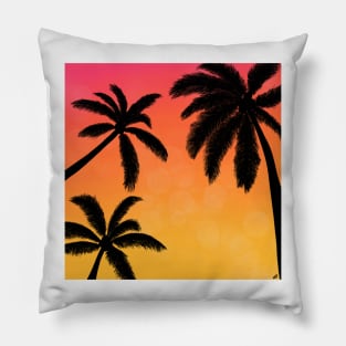 Palm Trees at Sunset Pillow