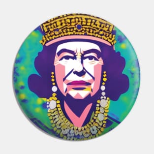 Queen Elizabeth II - Geometric Tie-Dye Pin