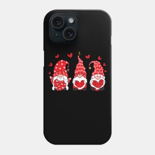 Three Gnomes Holding Hearts Happy Valentines Day 2021 Phone Case