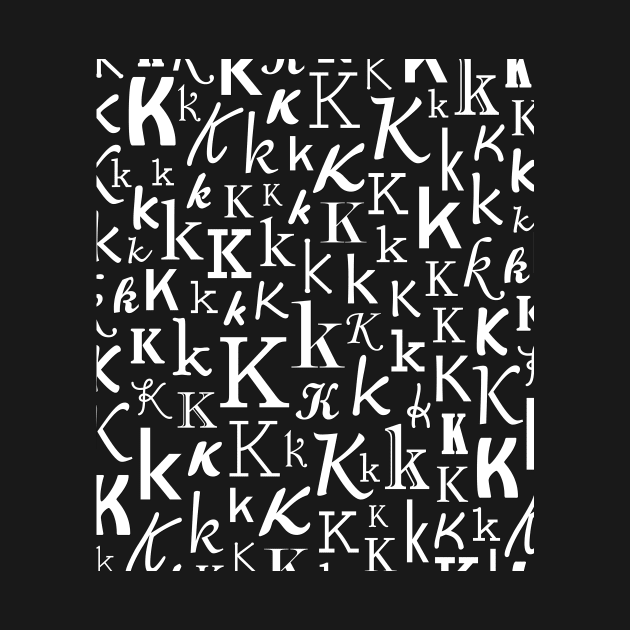 K - Typography (White) by gillianembers