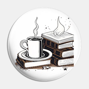 Books And Coffee Pin