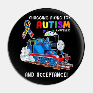 Autism Awareness Train Puzzle Piece Kids Family Love Accept Pin